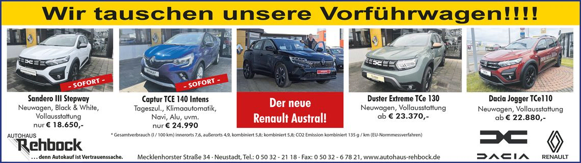 Neue Vorführwagen